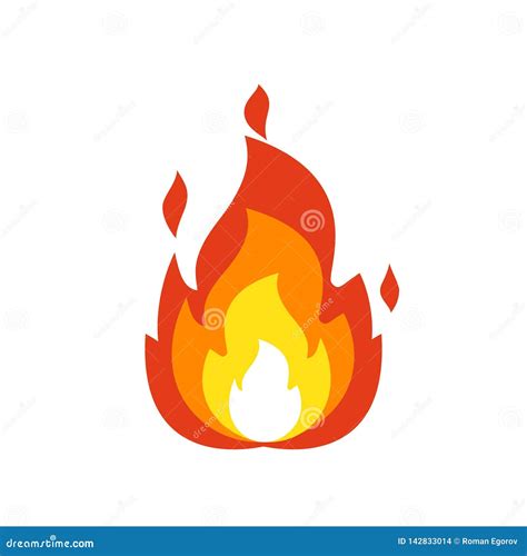 Fire Flame Icon Isolated Bonfire Sign Emoticon Flame Symbol Isolated