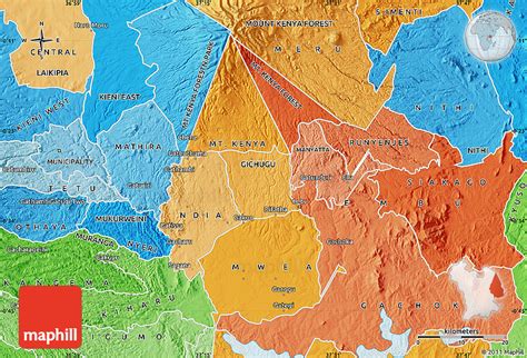 Political Shades Map Of Kirinyaga