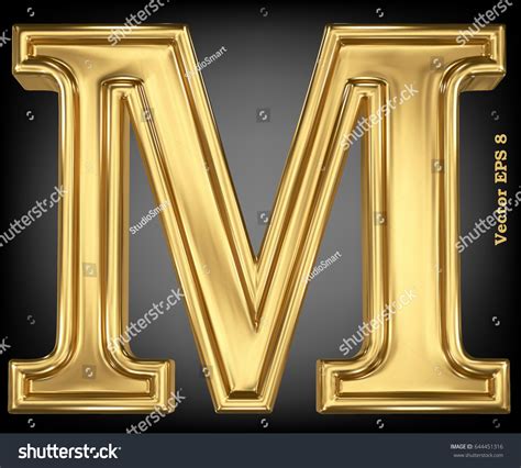 250 Vector Letter Gold Solid Alphabet Eps 8 Using Mesh Images Stock