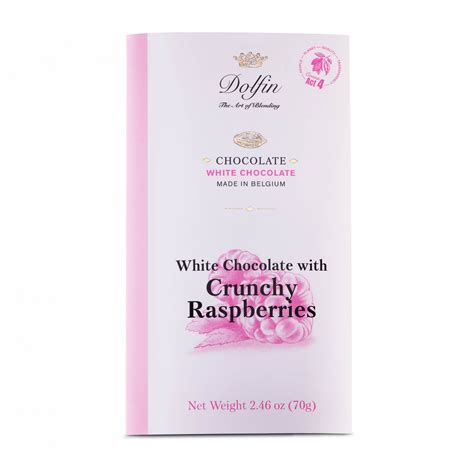 Dolfin 28% White Chocolate Bar with Crunchy Raspberries | World Wide