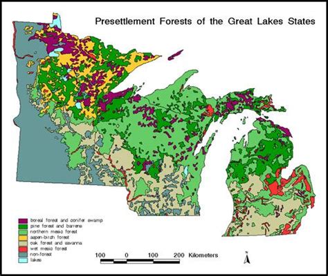 Graphic Presettlement Vegetation Map Of The Western Great Lakes Region Great Lakes Lake