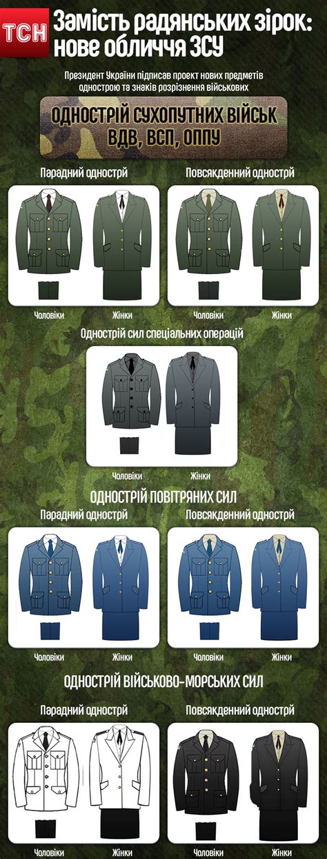 Какими будут новые форма и погоны украинской армии. Инфографика ...