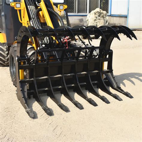 Wheel Loader Attachemnt Hydraulic Root Rake Grab Grapple For Skid Steer