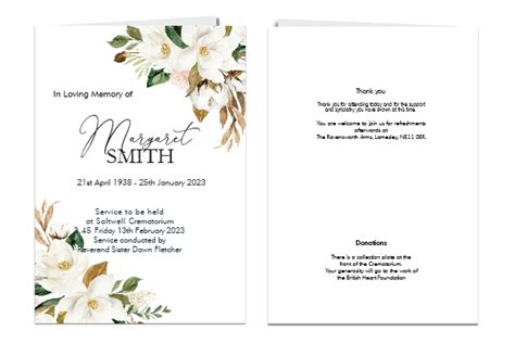 Funeral Order Of Service Cp Print Services