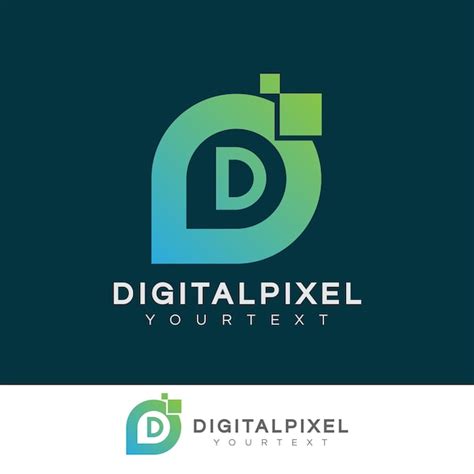 Pixel Digital Inicial Design De Logotipo Da Letra D Vetor Premium