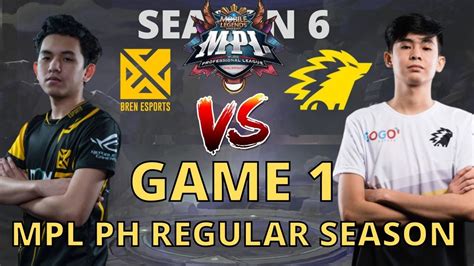 GAME 1 BREN ESPORTS VS ONIC PH MPL PH S6 WEEK 1 DAY 1 MLBB YouTube