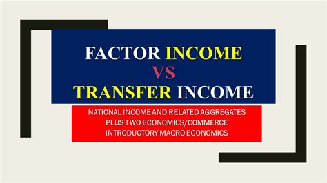 Factor Income Vs Transfer Income Youtube