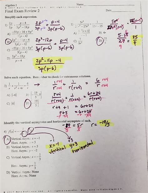 2021 Kuta Software Llc Algebra 2 Answers Kuta Software Infinite