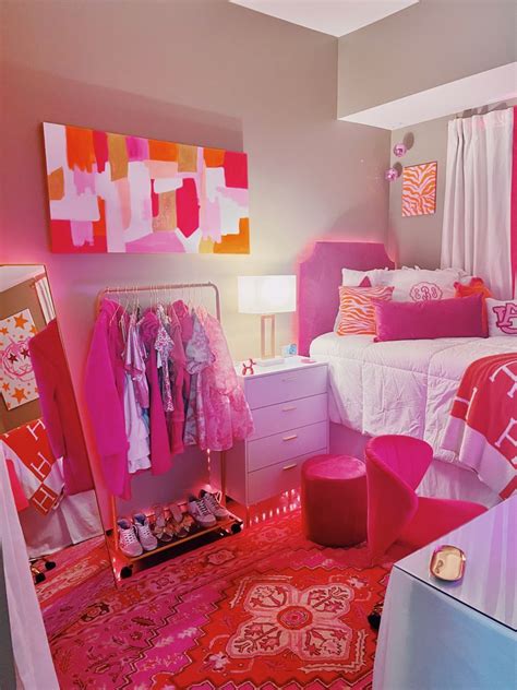 Preppy Dorm In 2024 Pretty Dorm Room Dorm Room Designs College Dorm