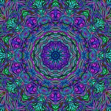 Purple Green Kaleidoscope Digital Art By Cindy Boyd