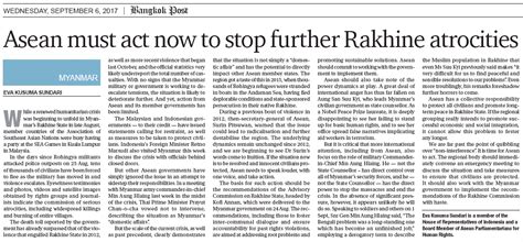 Asean Must Act Now To Stop Further Rakhine Atrocities Asean