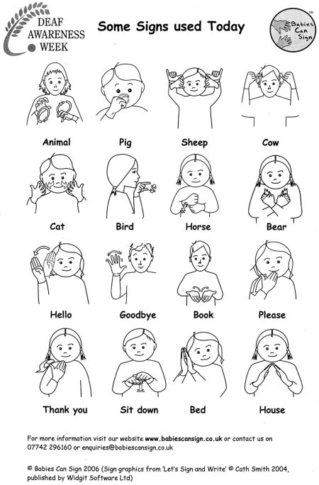 Printable Sign Language Sheets