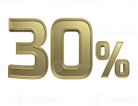 3d Number Percentage Gold Style 22604129 Png