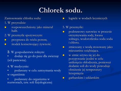 PPT Chlorek sodu sól kuchenna lub kamienna PowerPoint Presentation