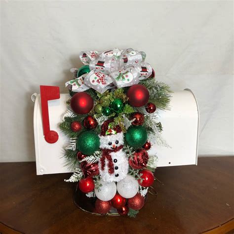 Christmas Mailboxes Mailbox Swag Christmas Mailbox Swags Etsy