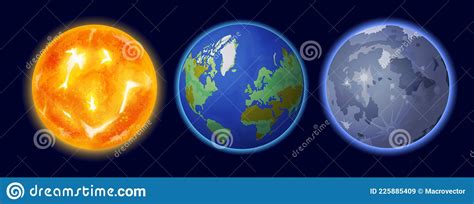 Conjunto Realista De Planetas Espaciales Ilustraci N Del Vector