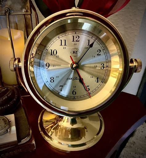 Brass Seth Thomas Schooner Clock Model 1044 Battery Powered Quartz Movement Ebay