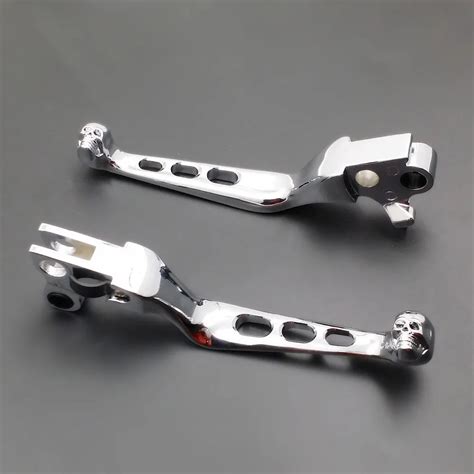 Chrome Skull Brake Clutch Lever For Harley Fat Boy Dyna Sportster