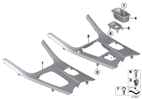 Original BMW Dekorblende Mittelkonsole Alu X5 E53 FEINSCHLIFF HUBAUER