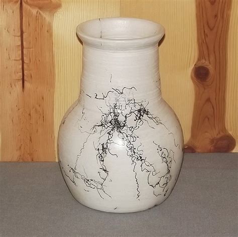 Horse Hair Vase Hand Thrown Original Pottery