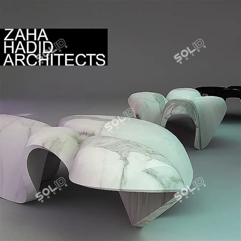 Zaha Hadid Marble Tables: Mercuric Elegance 3D Model - SolidRocks.net