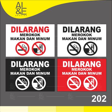 Jual 202 Stiker Dilarang Merokok Makan Dan Minum Vinyl Stiker