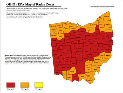 Ohio Radon Map Zones | All Reliance