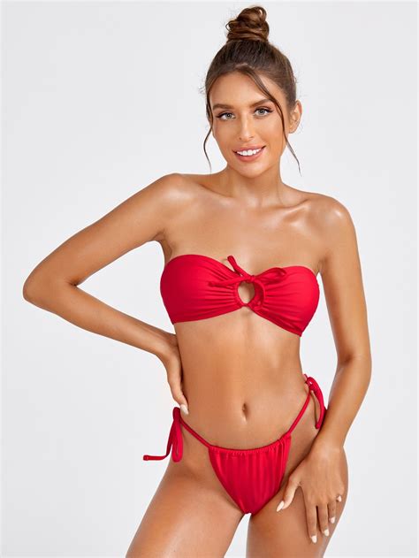 Two Piece Bandeau Swimsuit Cheeky High Waist Bikini Set Artofit