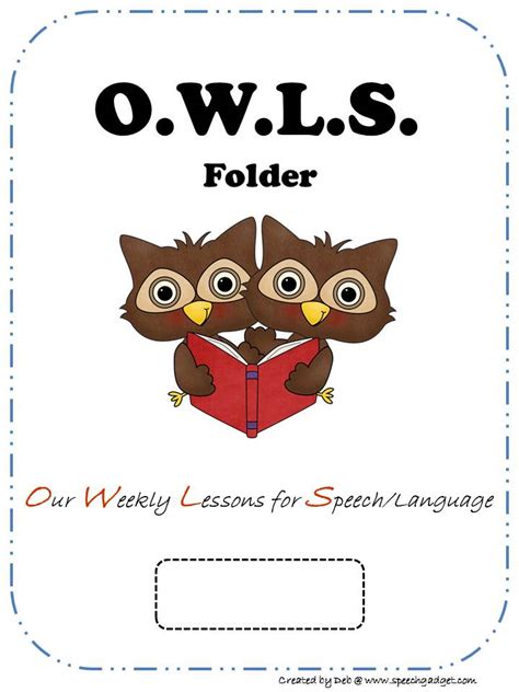 Owls Folders Shared  720×960 Pixels Speech And Language Speech Language Activities Speech