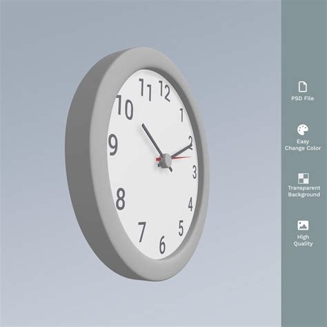 Premium Psd Psd Clock Wall 3d Render Illustration