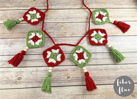 Ravelry Festive Grannies Garland Pattern By Fiber Flux Jennifer