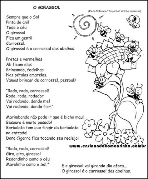 Plano De Aula Para Trabalhar O Poema O Girassol S Escola