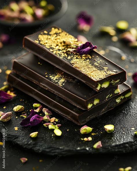 Famous Dubai Pistachio Chocolate Bar With Luxurious Gold Leaf And