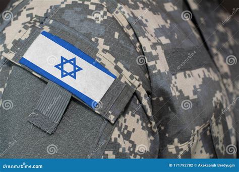 Israel Army Uniform Patch Flag on Soldiers Arm. Military Conceptn Stock ...