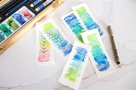 How To Make Watercolor Bookmarks Homemade Heather