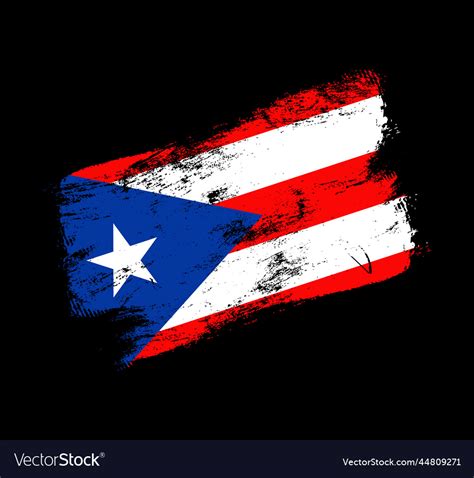 Puerto Rico Flag Grunge Brush Background Old Vector Image