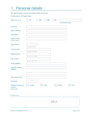 Fillable Online Maritimenz Govt Seafarer Certificate Application Form