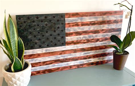 American Flag Distressed Wood Flag Wood American Flag - Etsy