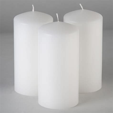 Candwax 3x6 Inch White Pillar Candle Set Of 3 Large Pillar Candles White Perfect