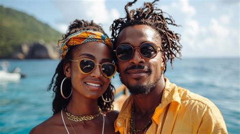 Premium Photo A Man And Woman Are Smiling At The Camera On A Boat In