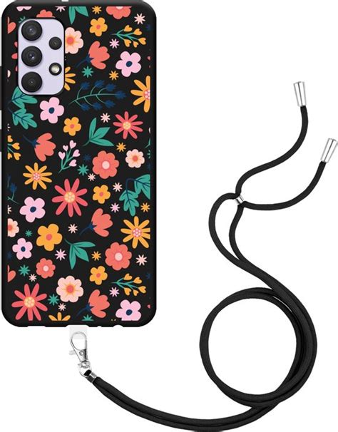 Samsung Galaxy A32 4G Hoesje Met Koord Zwart Always Have Flowers Bol