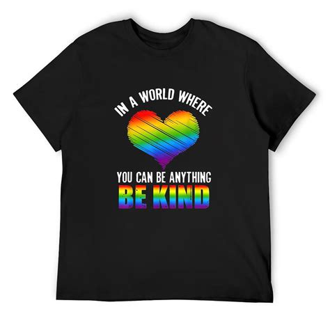 Mens Be Kind Lgbt Gay Lesbian Pride Rainbow T T Shirt Black 2x Large