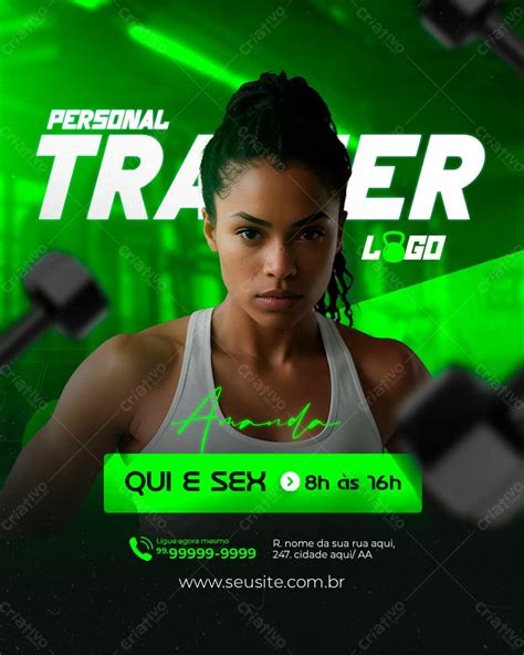 Academia Treine Como A Melhor Personal Trainer Social Media Psd