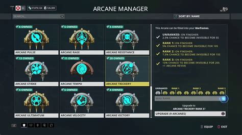 Warframe U22151 Arcanes How To Equip Them How To Upgrade Them