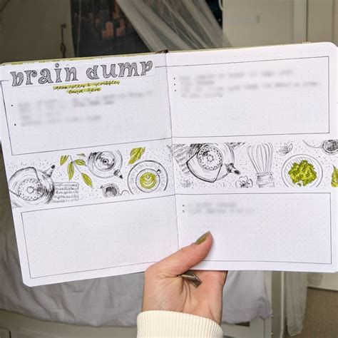 Matcha Theme Brain Dump Dumped Bujo Matcha Bullet Journal