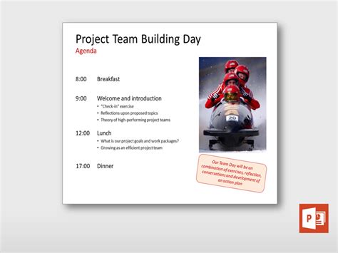 Project Team Building Day Agenda