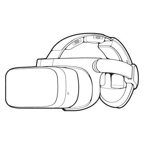 Premium Vector Virtual Reality Headset Outline Drawing Vector Virtual Reality Headset Drawn In