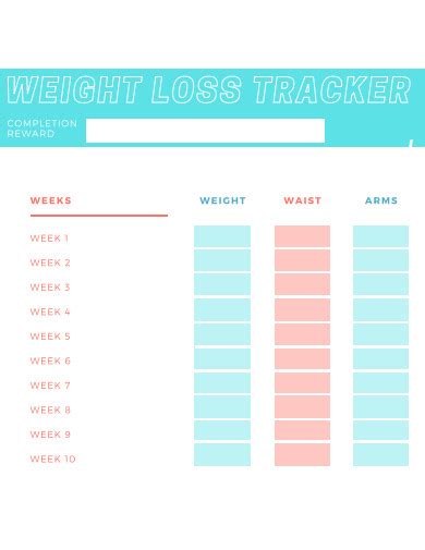 Weight Loss Tracker Printable Wellness Printables Ph