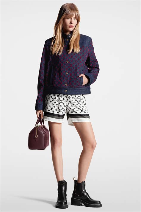 Flocked Monogram Denim Jacket Women Ready To Wear Louis Vuitton