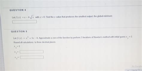 Solved Let F X X−4x With X 0 Find The X Value That